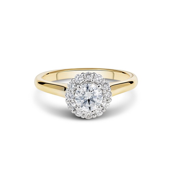 18ct two-tone Brilliant cut Diamond Halo Ring