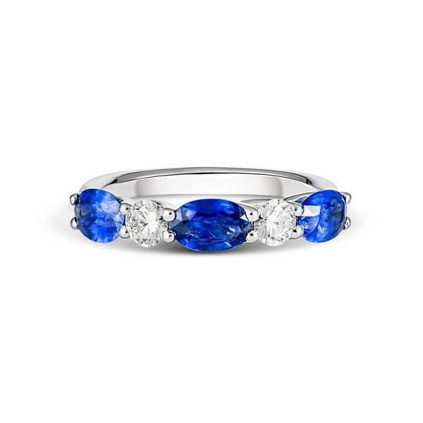 18ct White Gold Ladies Sapphire and Diamond Ring