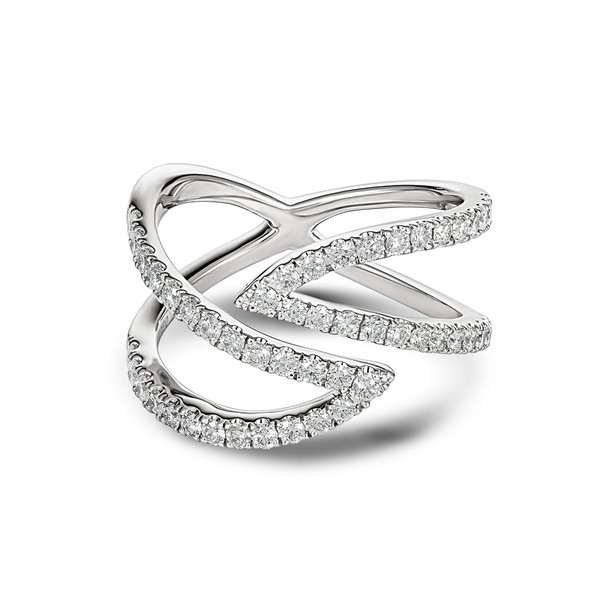 Platinum Ladies Diamond  Flame  style Ring